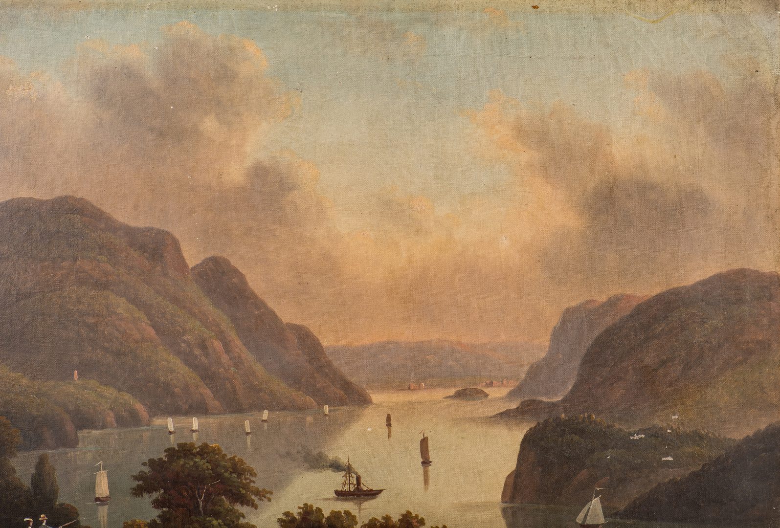 Lot 466: Hudson River landscape, manner of De Grailly