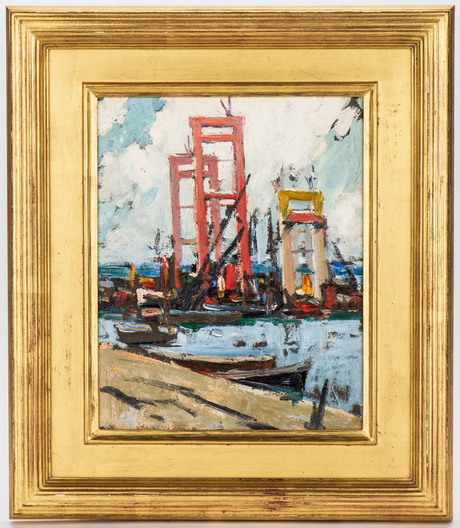 Lot 472: Walter Farndon, "View of the Boatyard", Estate Stamp