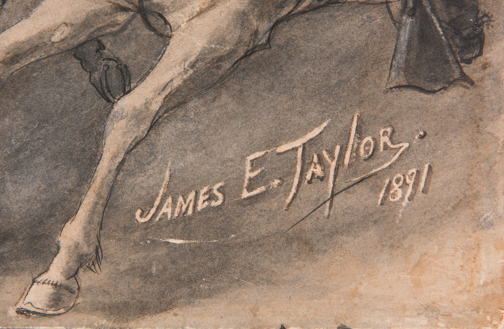 Lot 497: VA Watercolor: CSA Charge at Trevilian Station by James E. Taylor