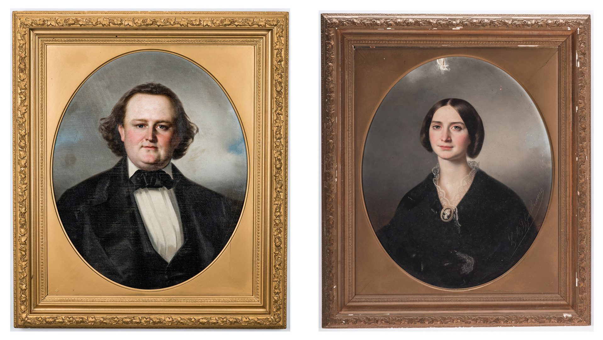 Lot 503: Portraits of Lt. Col. Lewis Minor Coleman and Mary Marshall Coleman