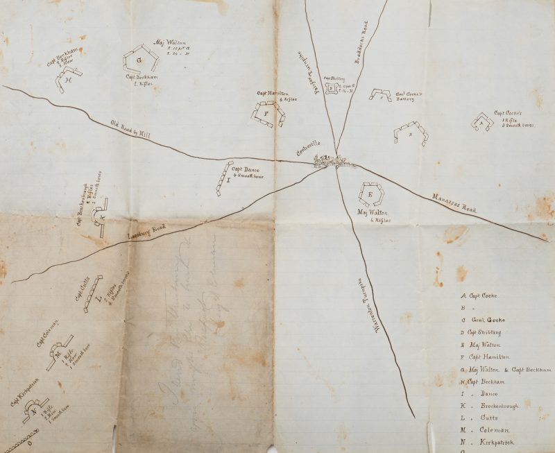 Lot 505: Civil War CSA Pre Battle of Bull Run Artillery Position Map