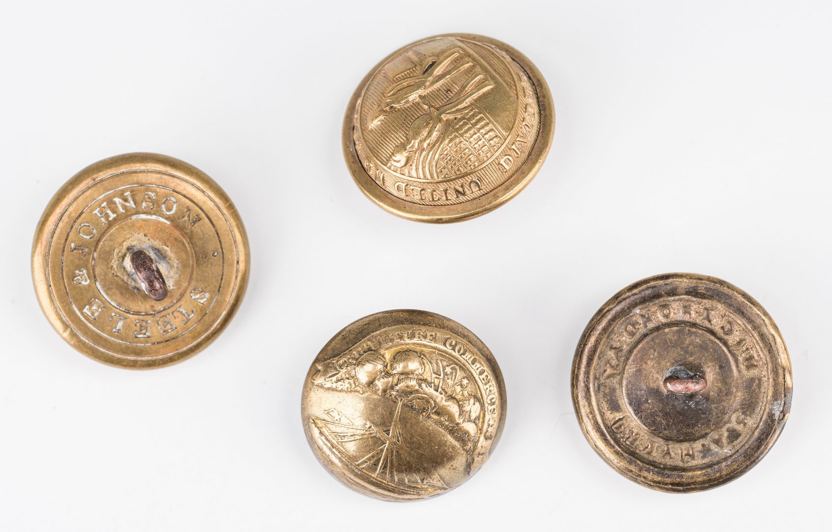 Lot 510: 4 Confederate Brass Buttons, inc. Tennessee