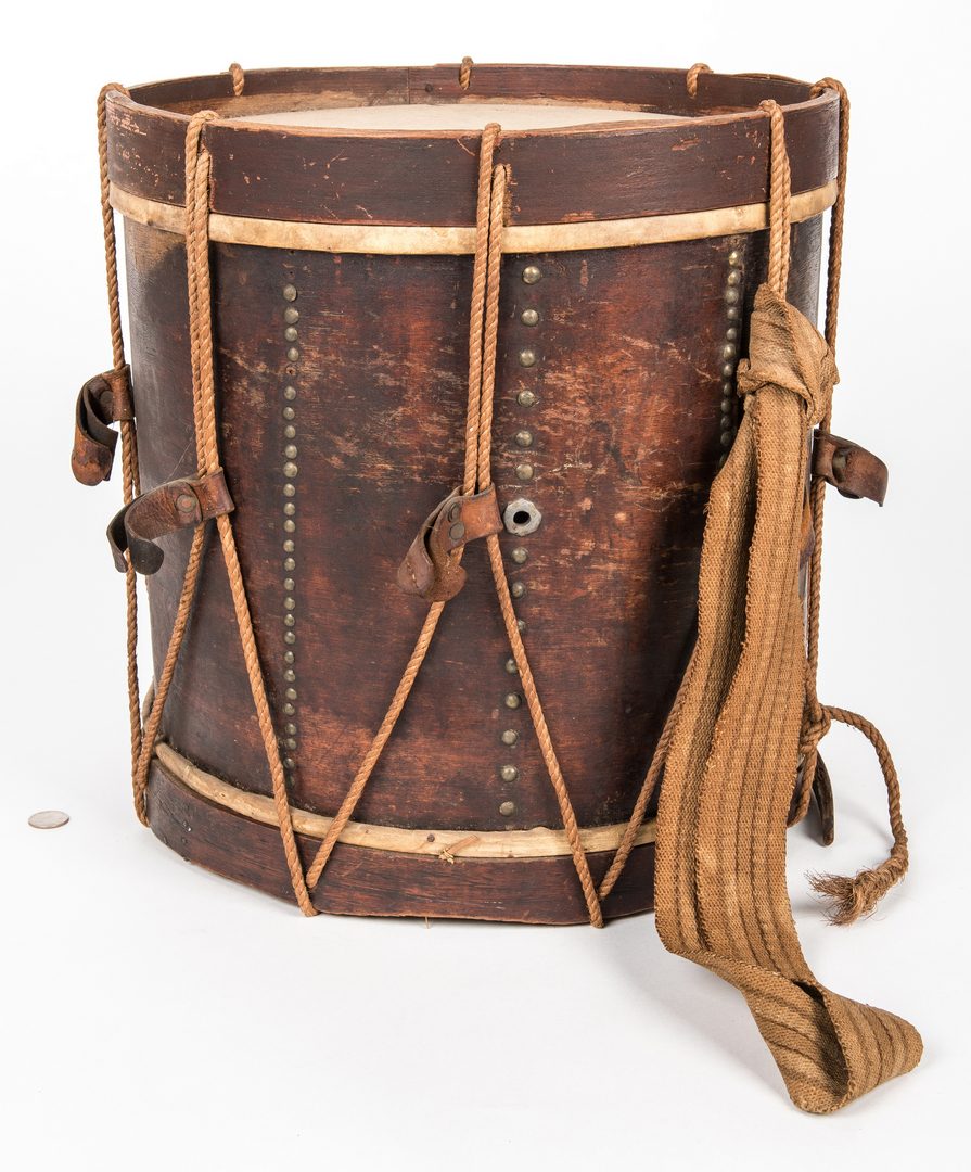 Lot 514: Civil War Era Drum with Leather Spacers