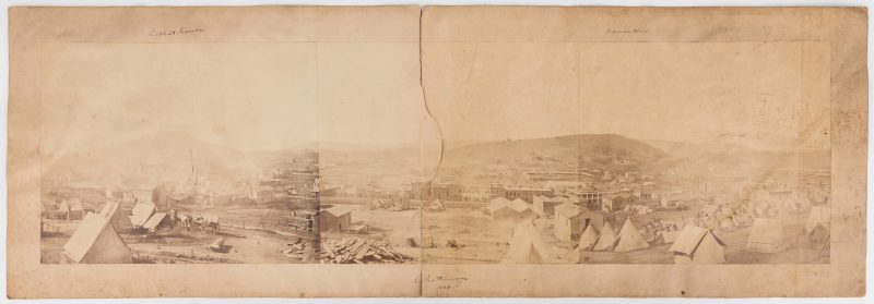 Lot 519: Panoramic View of Chattanooga, 1863 plus watercolor, 2 items