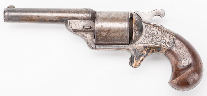 Lot 525: Moores "Teat-Fire" Pocket Revolver, .32 Cal., w/ 12 Cartidges