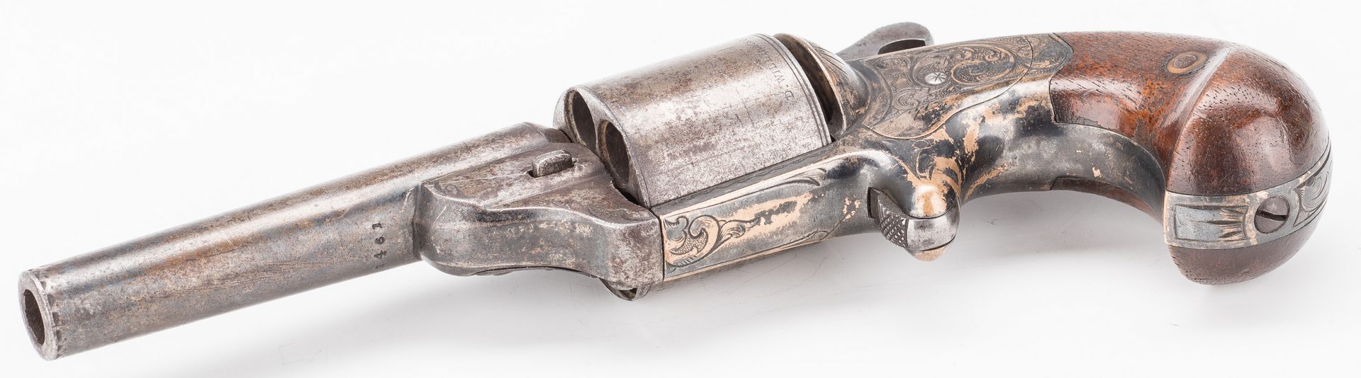 Lot 525: Moores "Teat-Fire" Pocket Revolver, .32 Cal., w/ 12 Cartidges