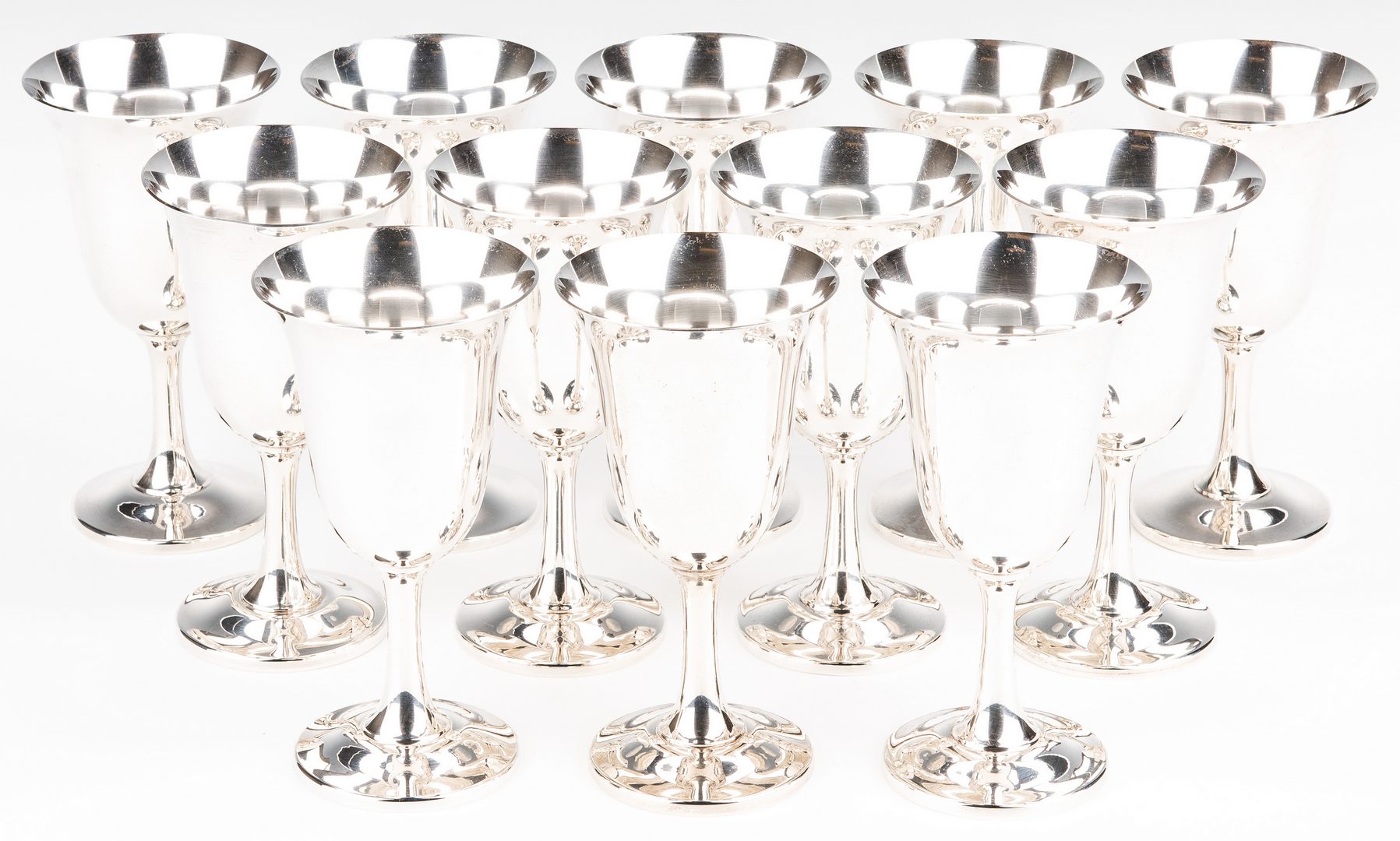 Lot 52: Set 12 Wallace Sterling Water Goblets