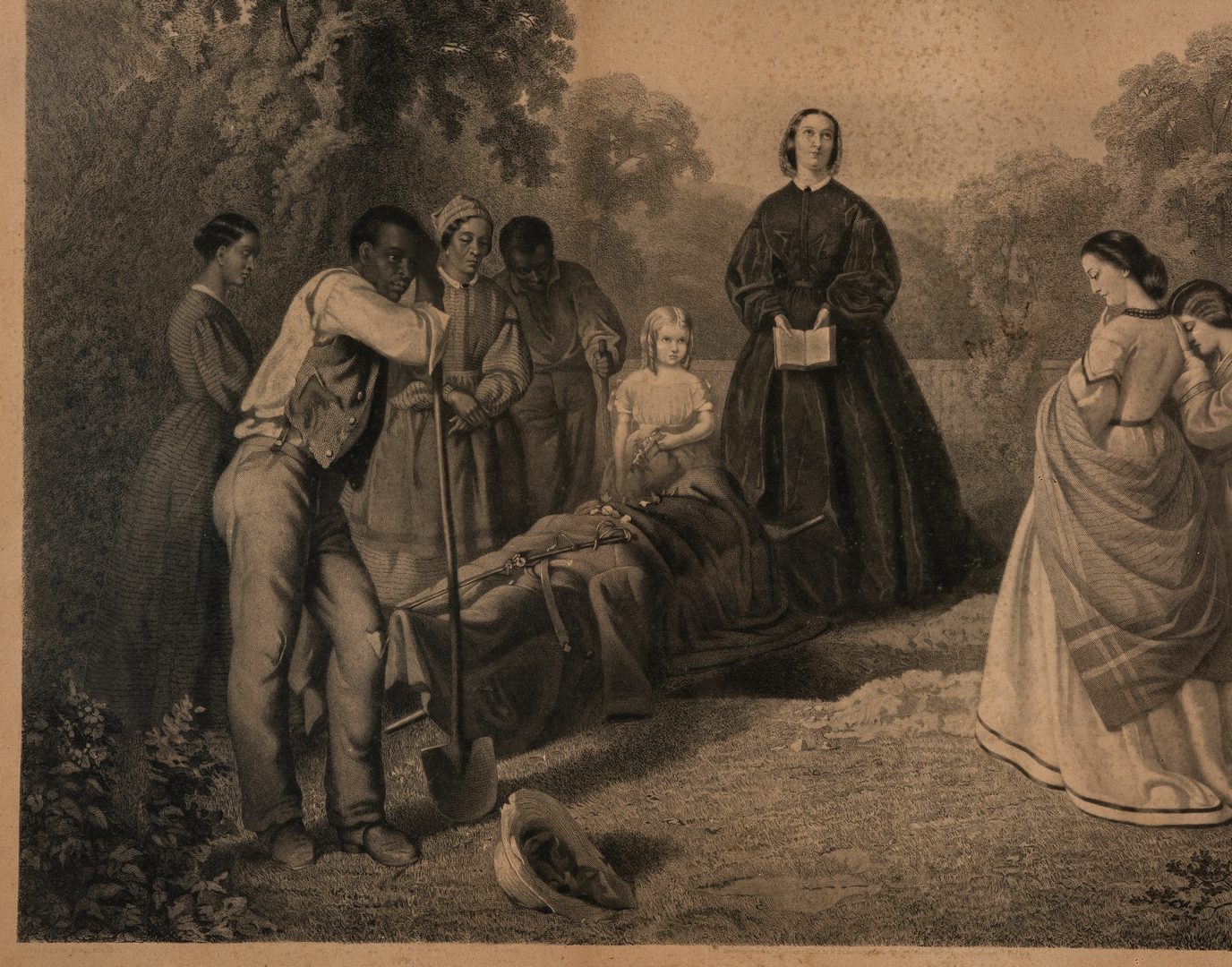 Lot 536:  Burial of Latane engraving, 19th c.