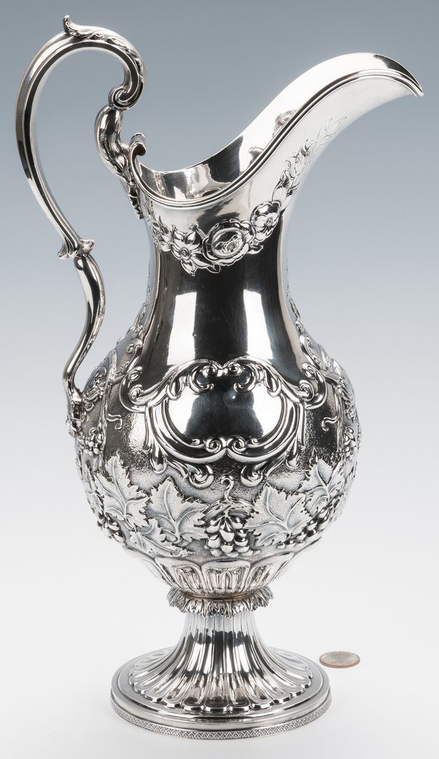 Lot 54: Large Coin Silver Water Pitcher
