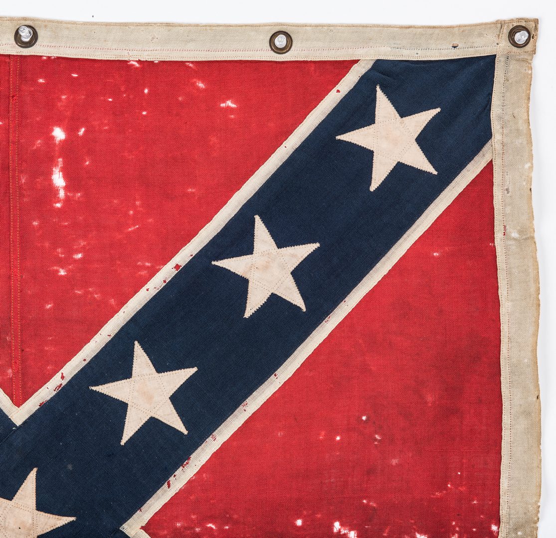 Lot 551: Square Confederate Southern Cross Reunion Flag
