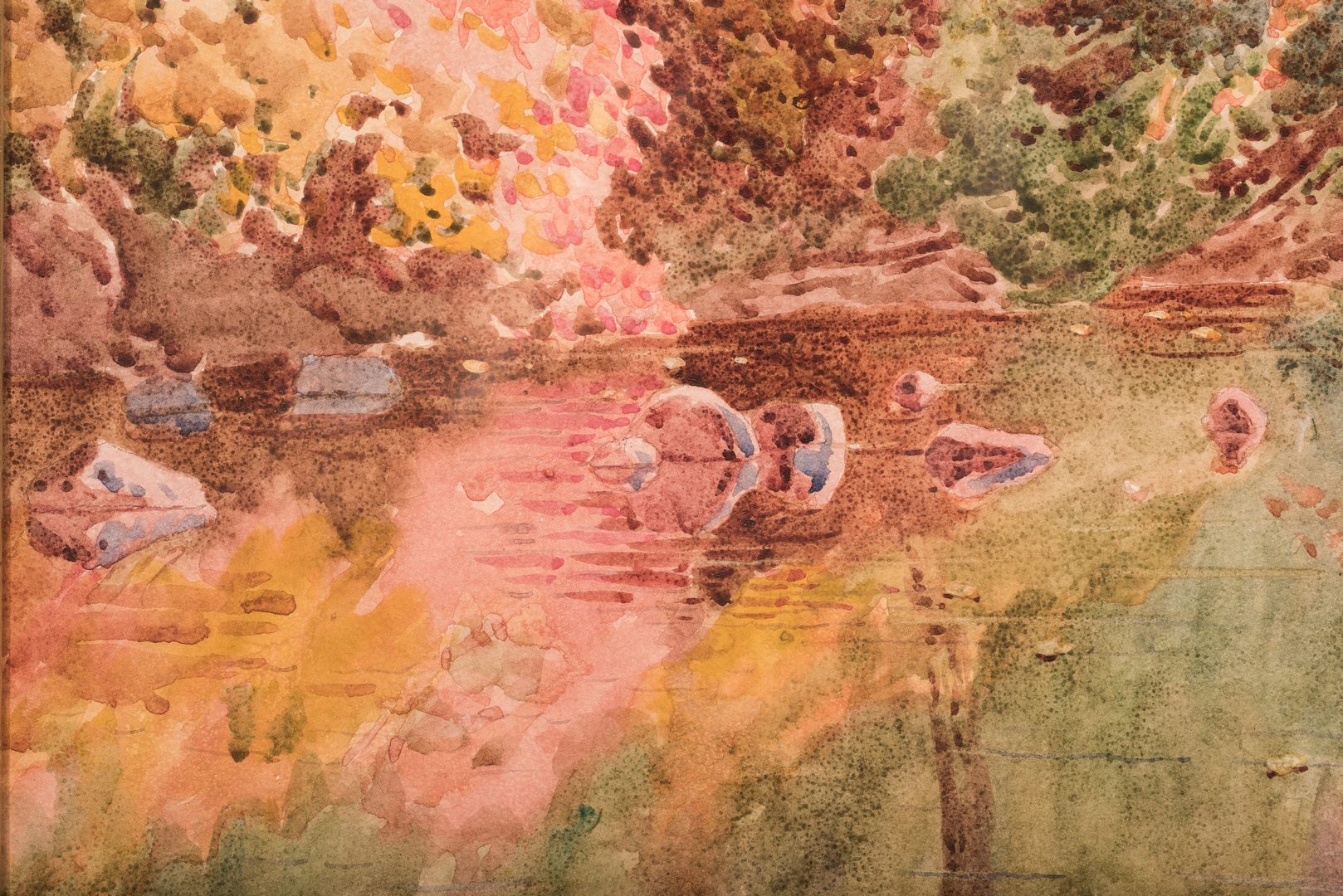 Lot 555: Gunnar Widforss Forest Landscape Watercolor