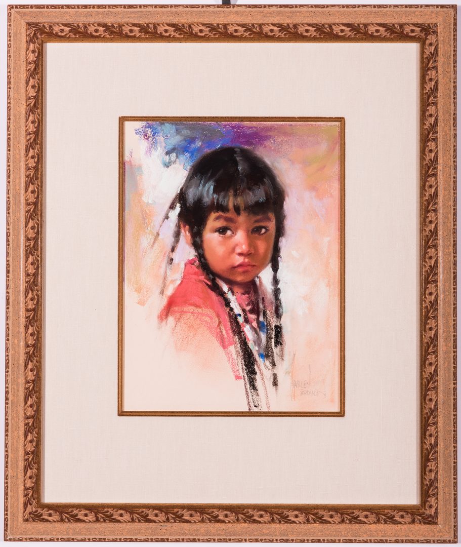Lot 561: Harley Brown Native American Girl w/ Feathers