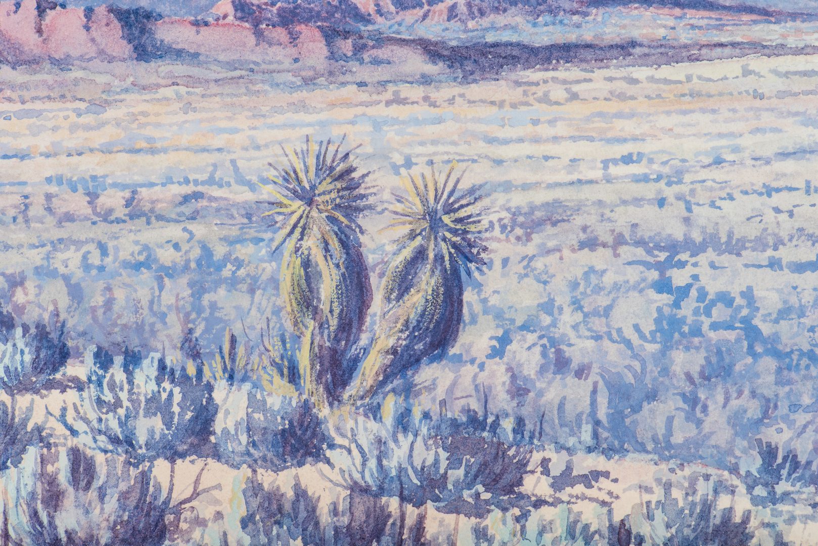 Lot 564: Jack Van Ryder Watercolor Desert Landscape