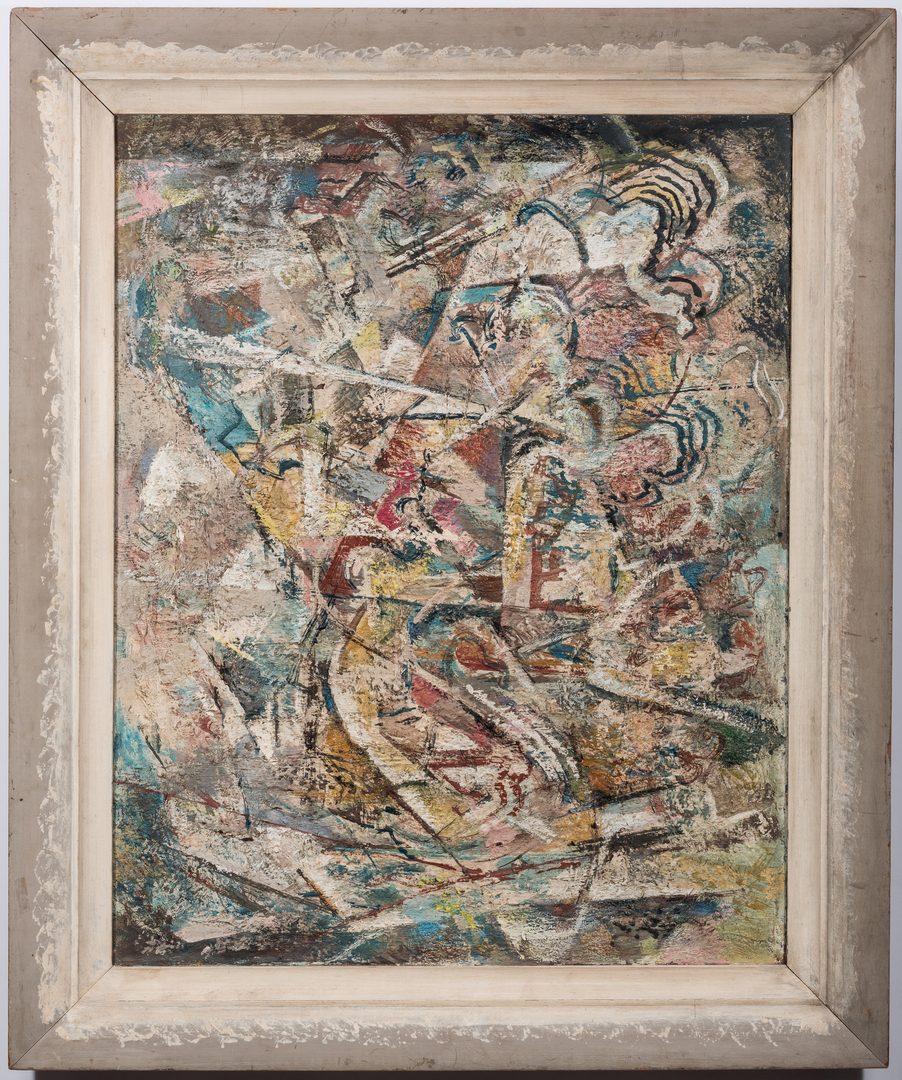 Lot 579: Abstract Oil On Canvas, Kermit Ewing Frame