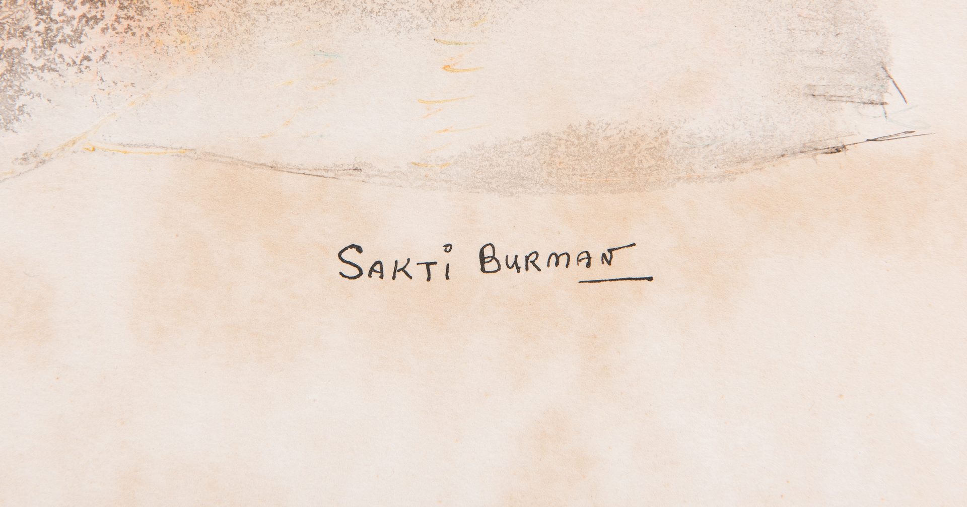 Lot 589: Sakti Burman Watercolor and Ink on Paper