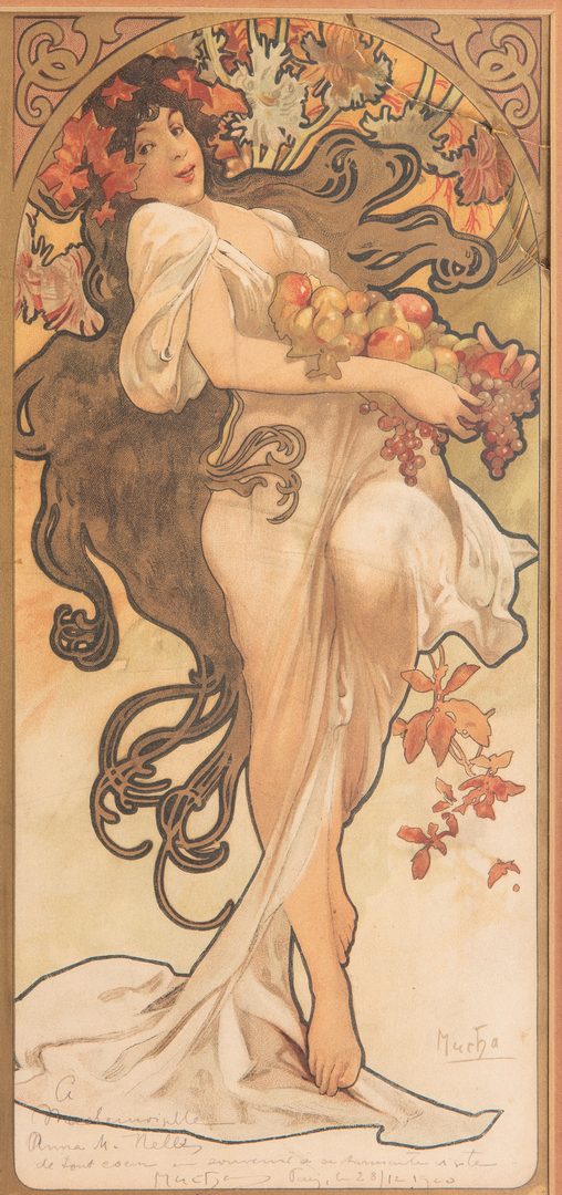 Lot 591: Mucha Signed Art Nouveau Lithograph
