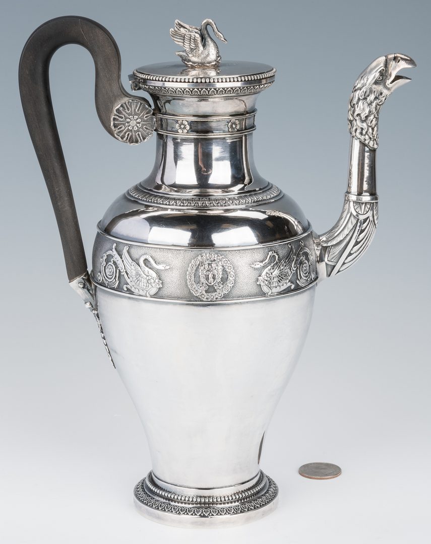 Lot 61: French Empire Sterling Silver Coffee Pot