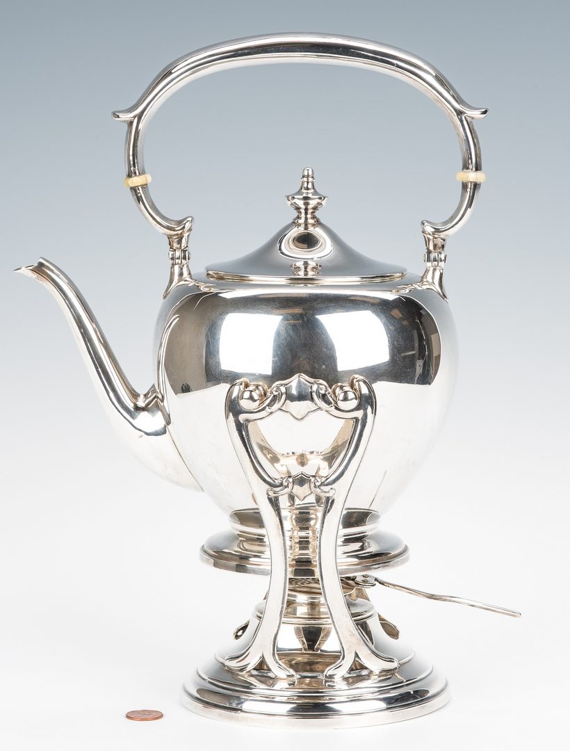 Lot 624: Fisher Sterling Tea Kettle on Stand