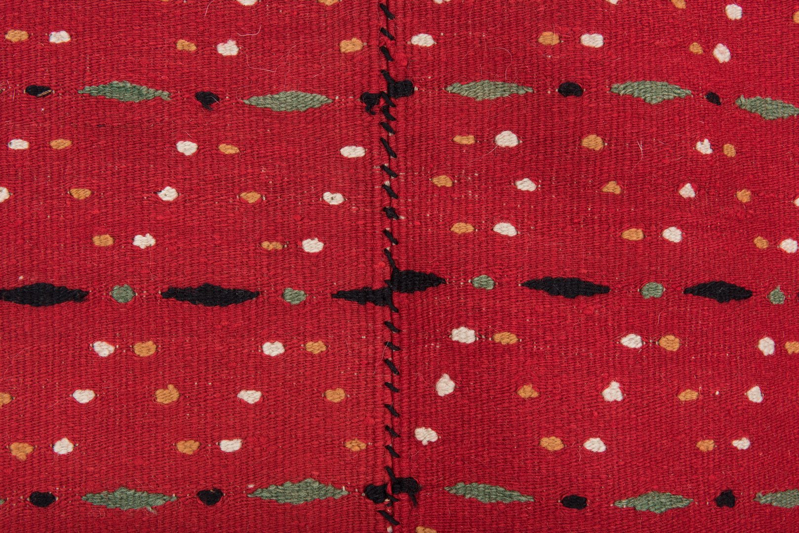Lot 666: Vintage Red Mexican Saltillo Serape Blanket