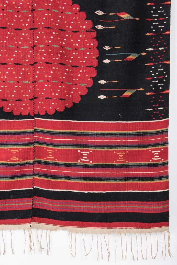 Lot 666: Vintage Red Mexican Saltillo Serape Blanket