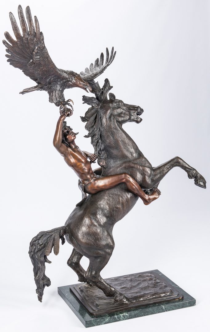 Lot 678: Stanley Johnson Bronze Sculpture "Ponca Eagle Boy"