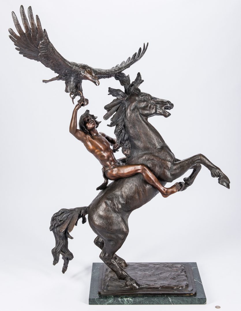 Lot 678: Stanley Johnson Bronze Sculpture "Ponca Eagle Boy"