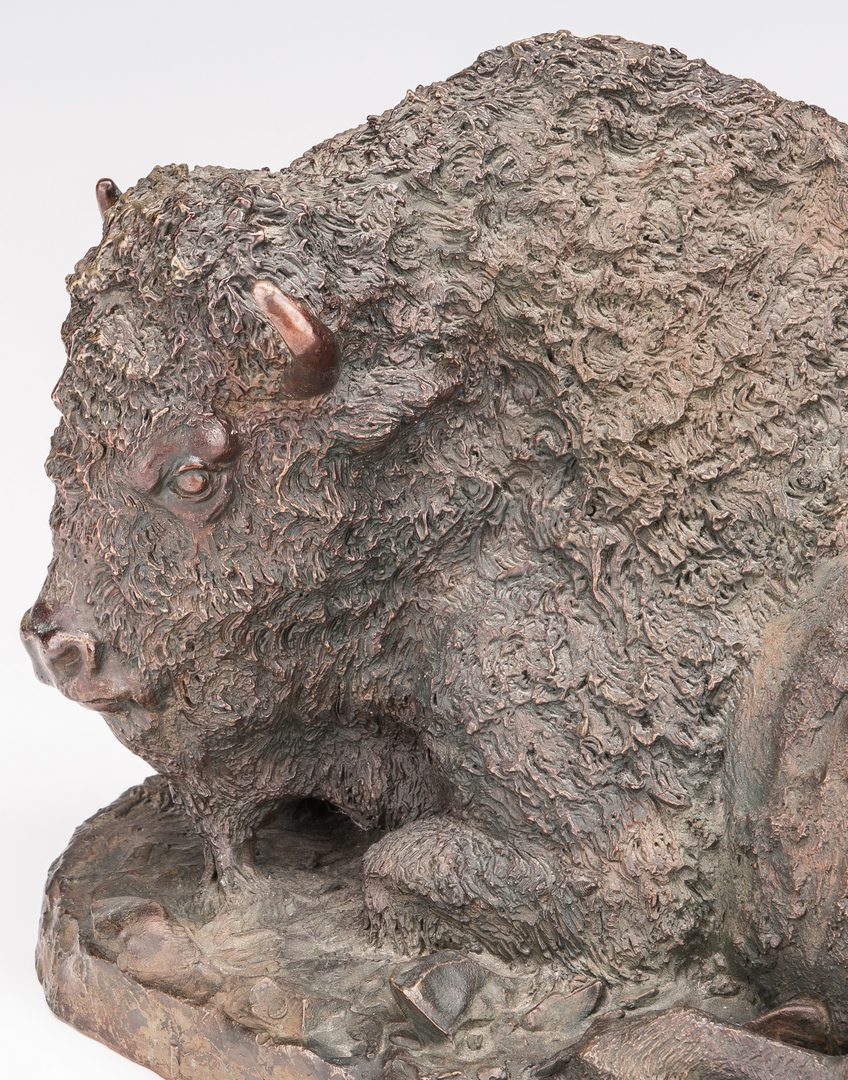 Lot 681: Adam Rose Bronze Buffalo Sculpture