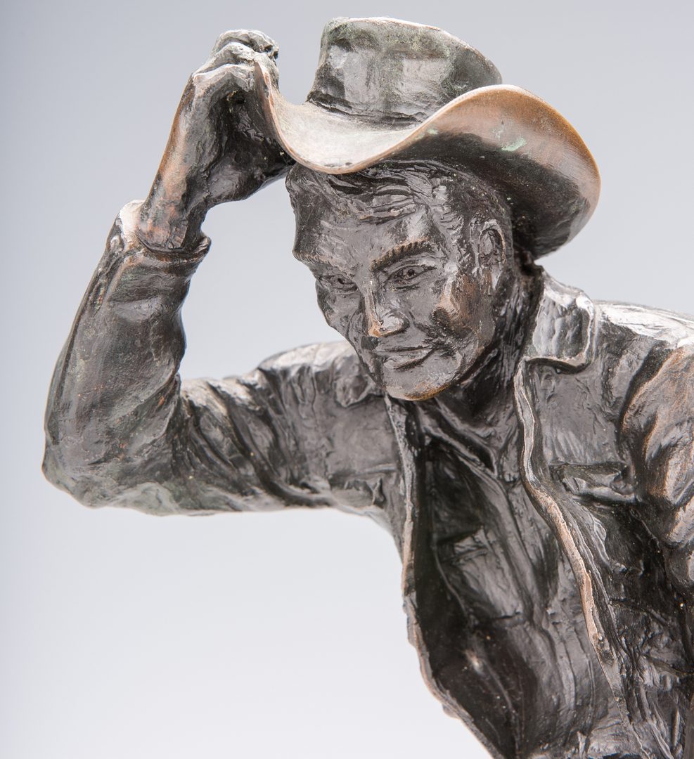 Lot 682: Rusty Phelps Western Bronze Statue, "Howdy"