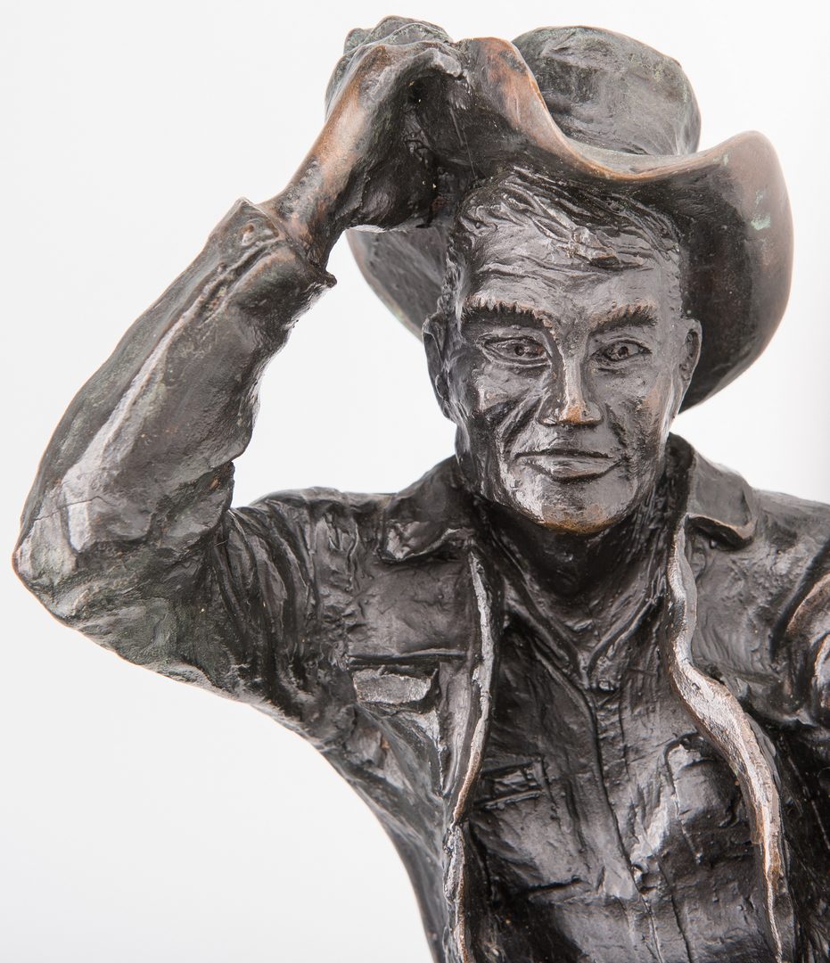 Lot 682: Rusty Phelps Western Bronze Statue, "Howdy"