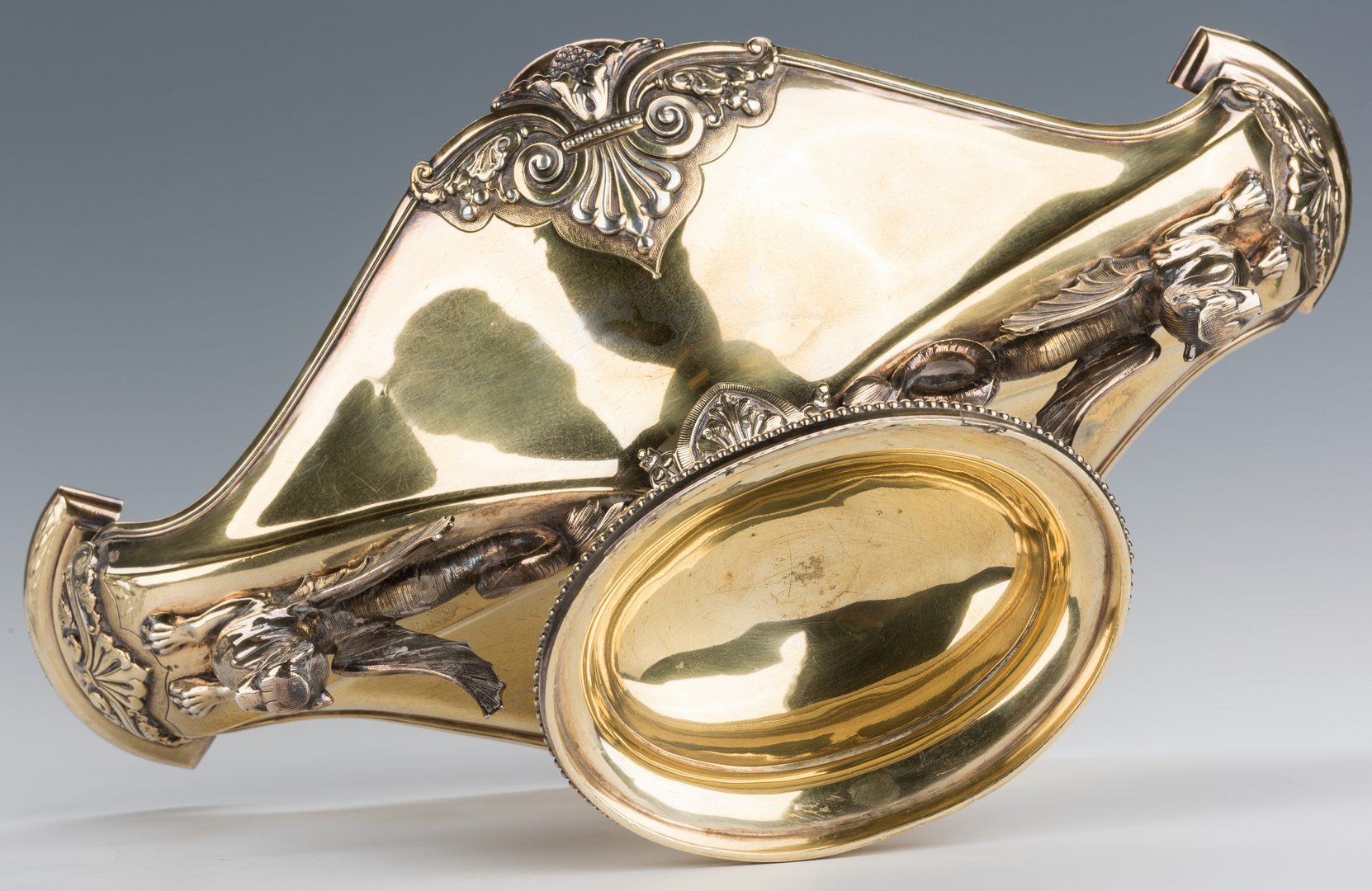 Lot 69: Elkington Gilt Centerpiece with Cut Glass Bowl