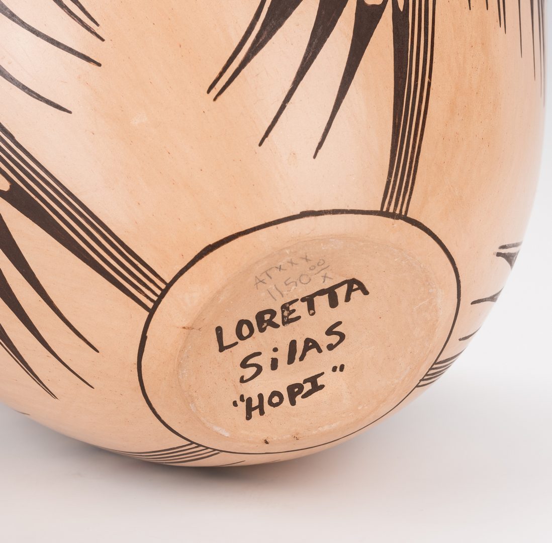 Lot 707: 2 Loretta Silas Hopi Polychrome Pottery Jars