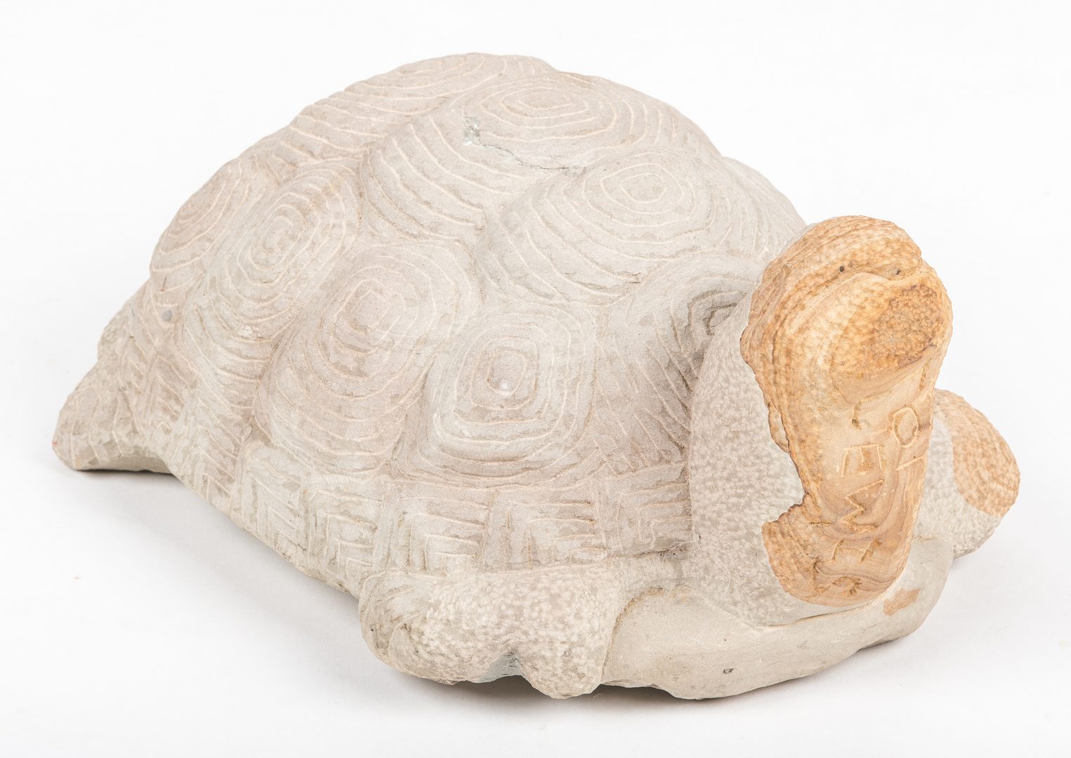 Lot 716: Tim Lewis Carved Limestone Turtle Sculpture