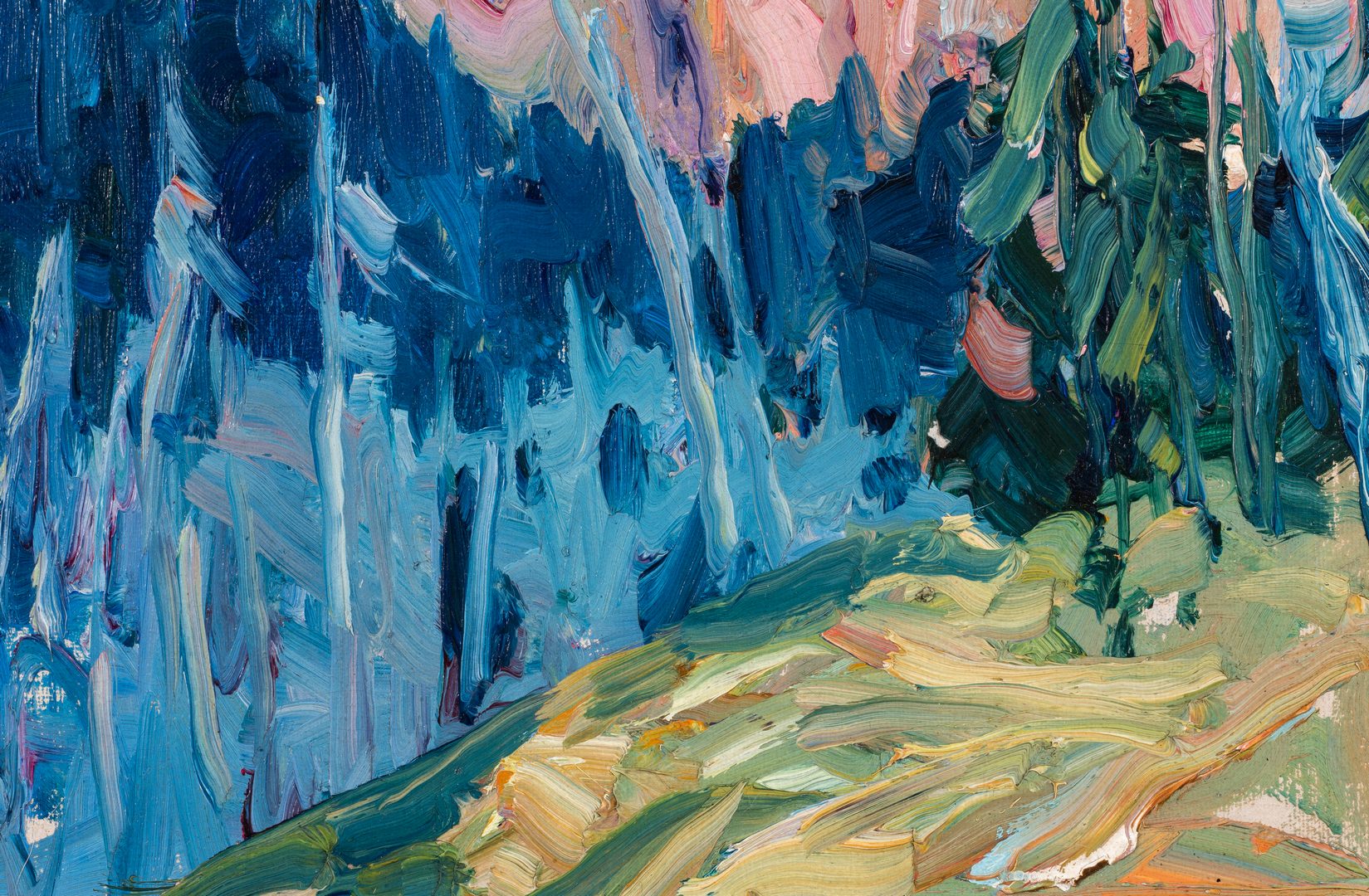 Lot 755: Nellie Knopf Oil on Board Mountain Landscape