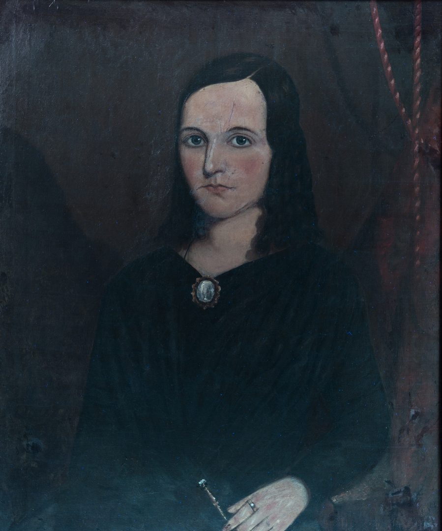 Lot 763: New England Portrait of a Young Woman
