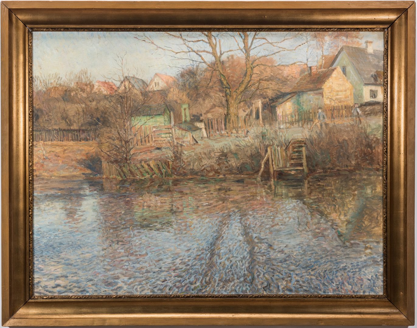Lot 767: Large Ole Due Oil on Canvas Water Scene
