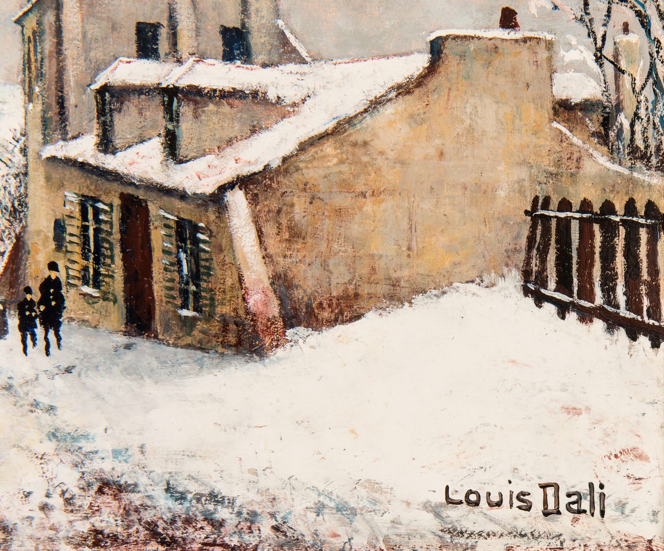 Lot 770: Louis Dali, O/C, Parisian Winter Street Scene