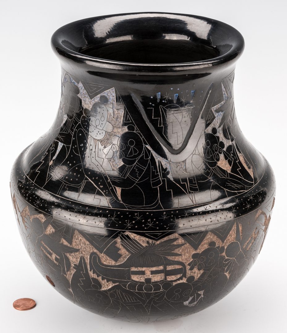 Lot 797: 2 Native American Blackware Jars, Dalawepi & Baca