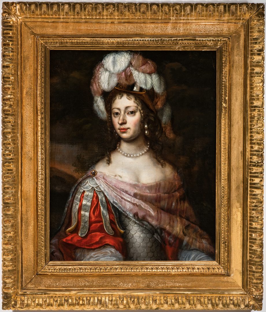 Lot 79: 18th c. British Portrait, Royal Mistress Barbara Villiers