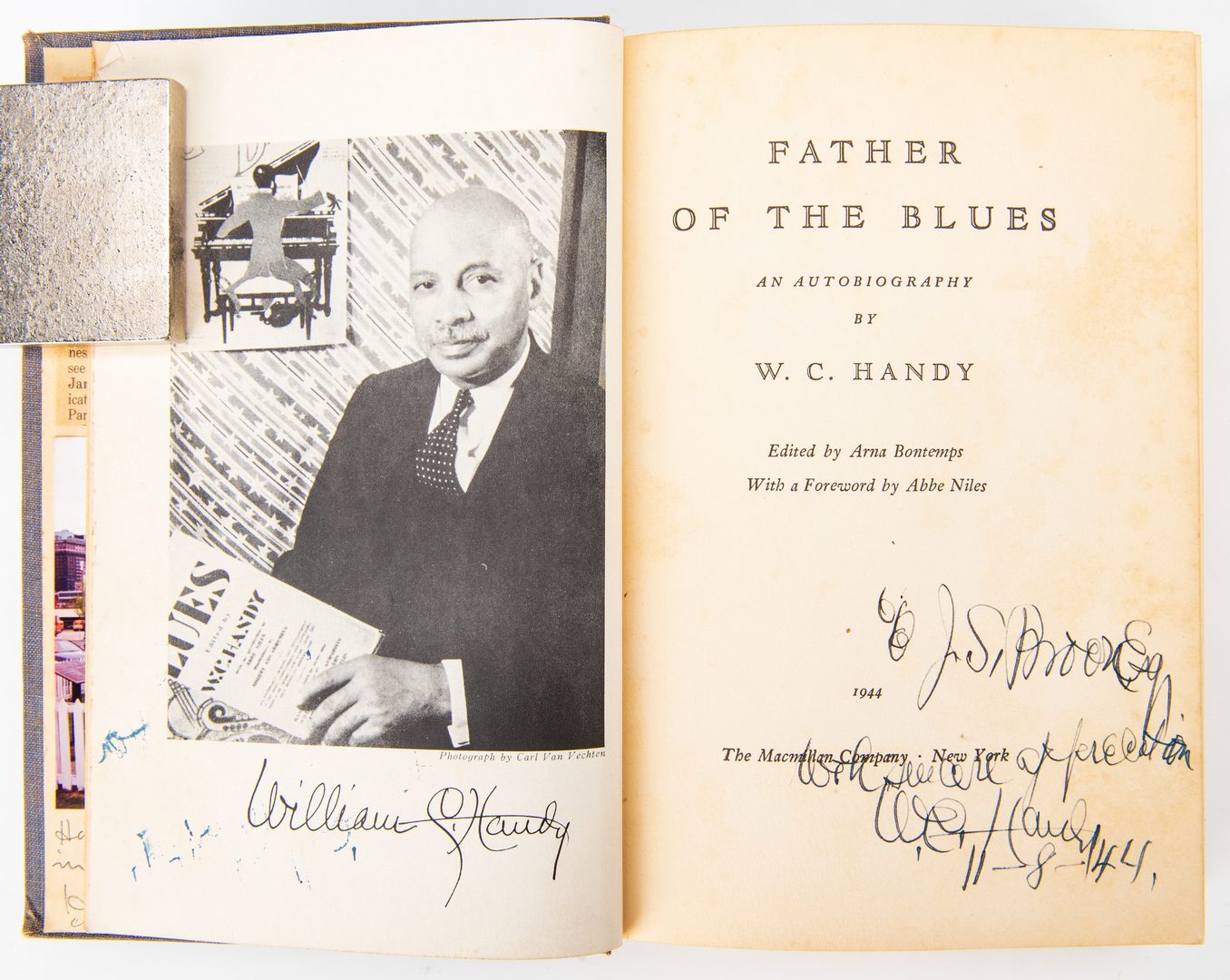 Lot 817: W. C. Handy, Father of the Blues Signed, 1944