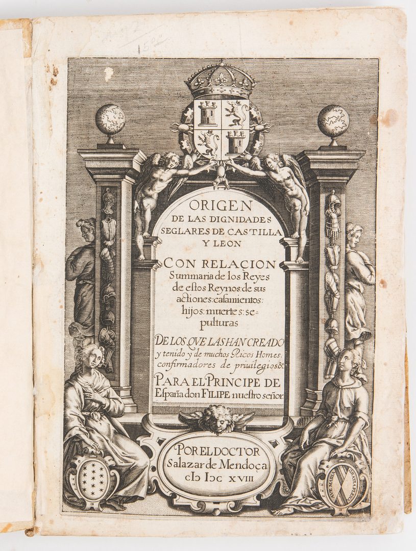 Lot 820: Pedro Salazar de Mendoza Book, 1618, 2 items