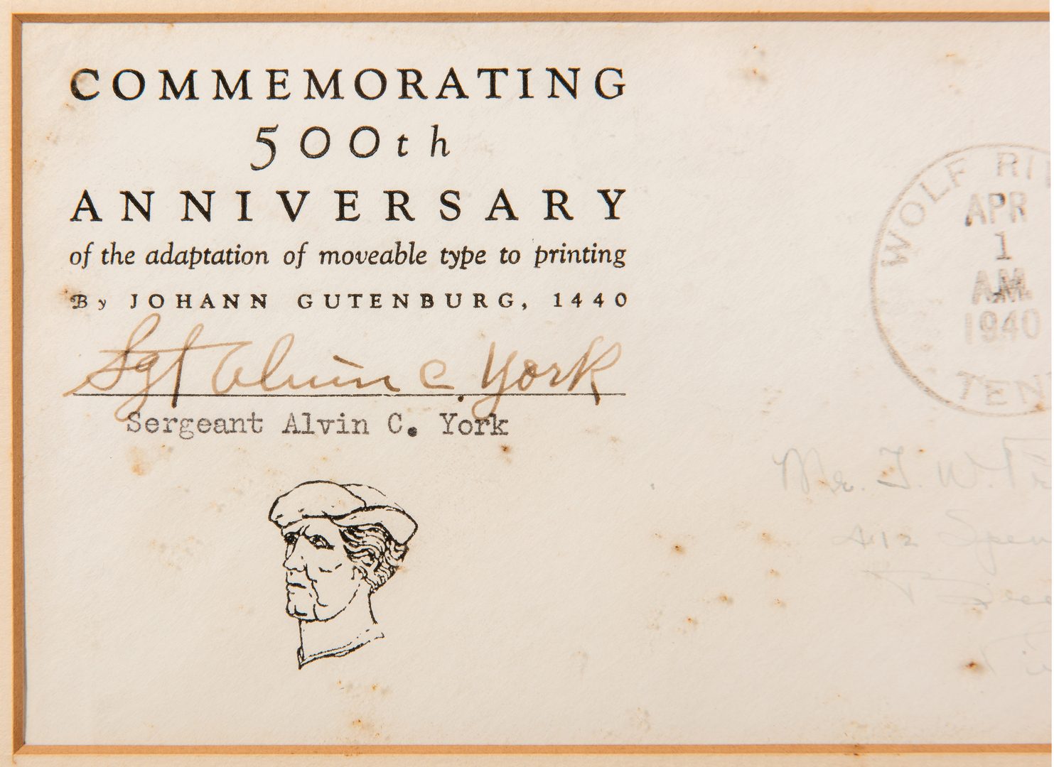 Lot 830: Alvin York framed autographs