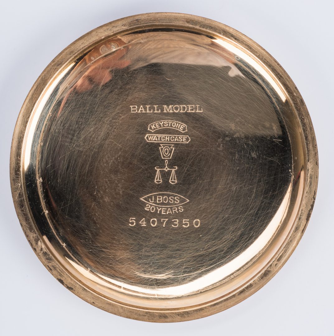 Lot 856: Ball Railroad Pocket Watch, gold-filled