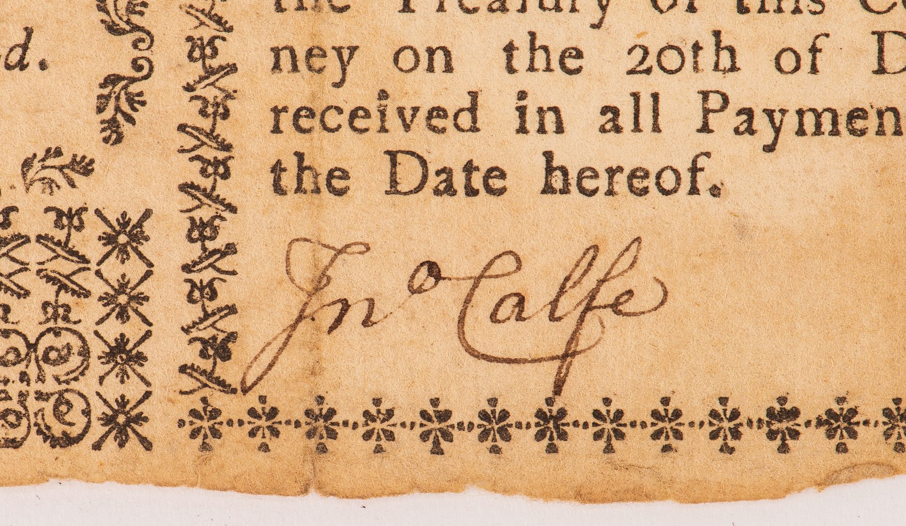 Lot 858: NH Colonial Six Pence, November 3, 1775