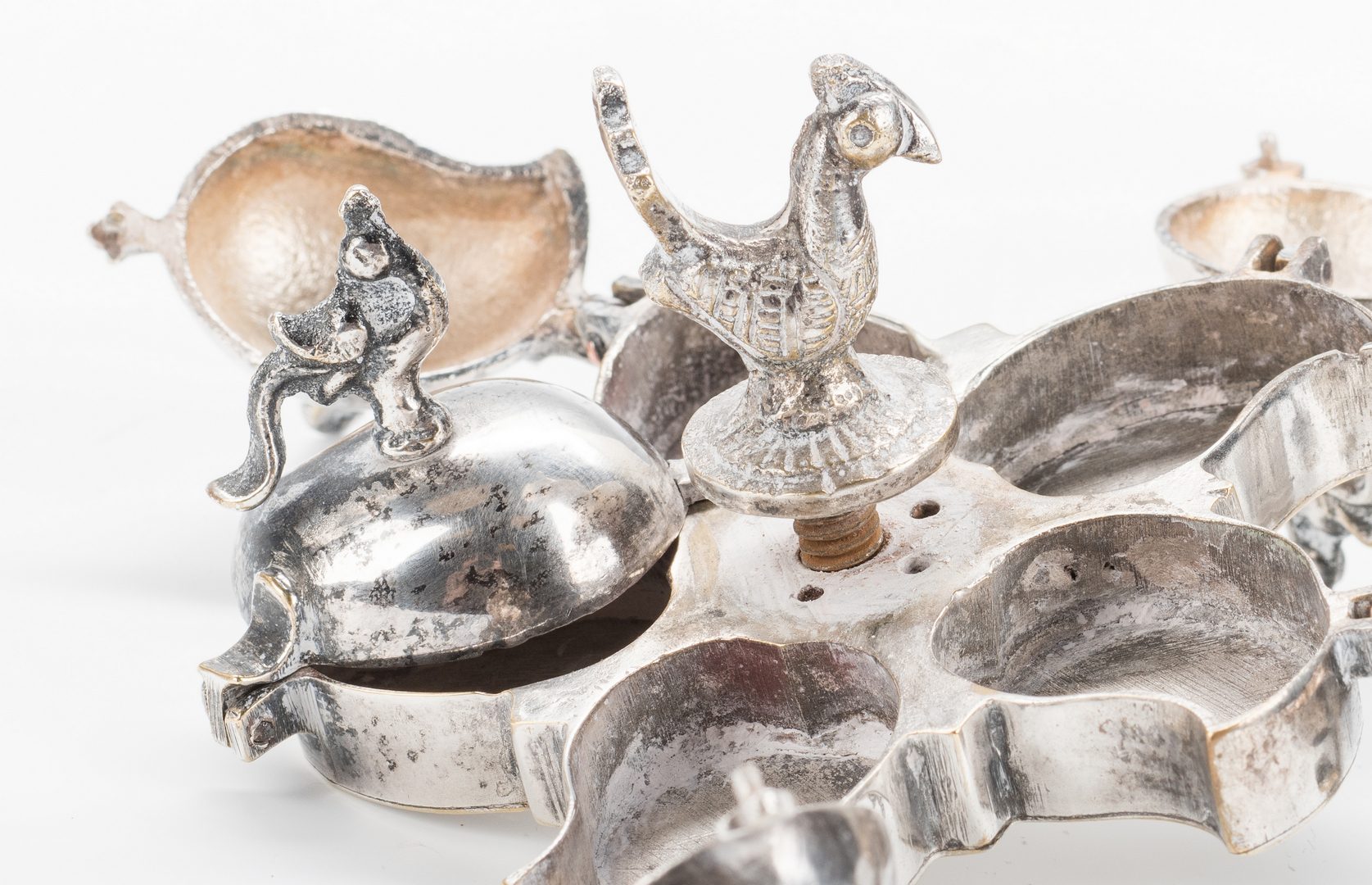 Lot 865: 3 pc. Chinese and Russian Silver inc. Spice Tower