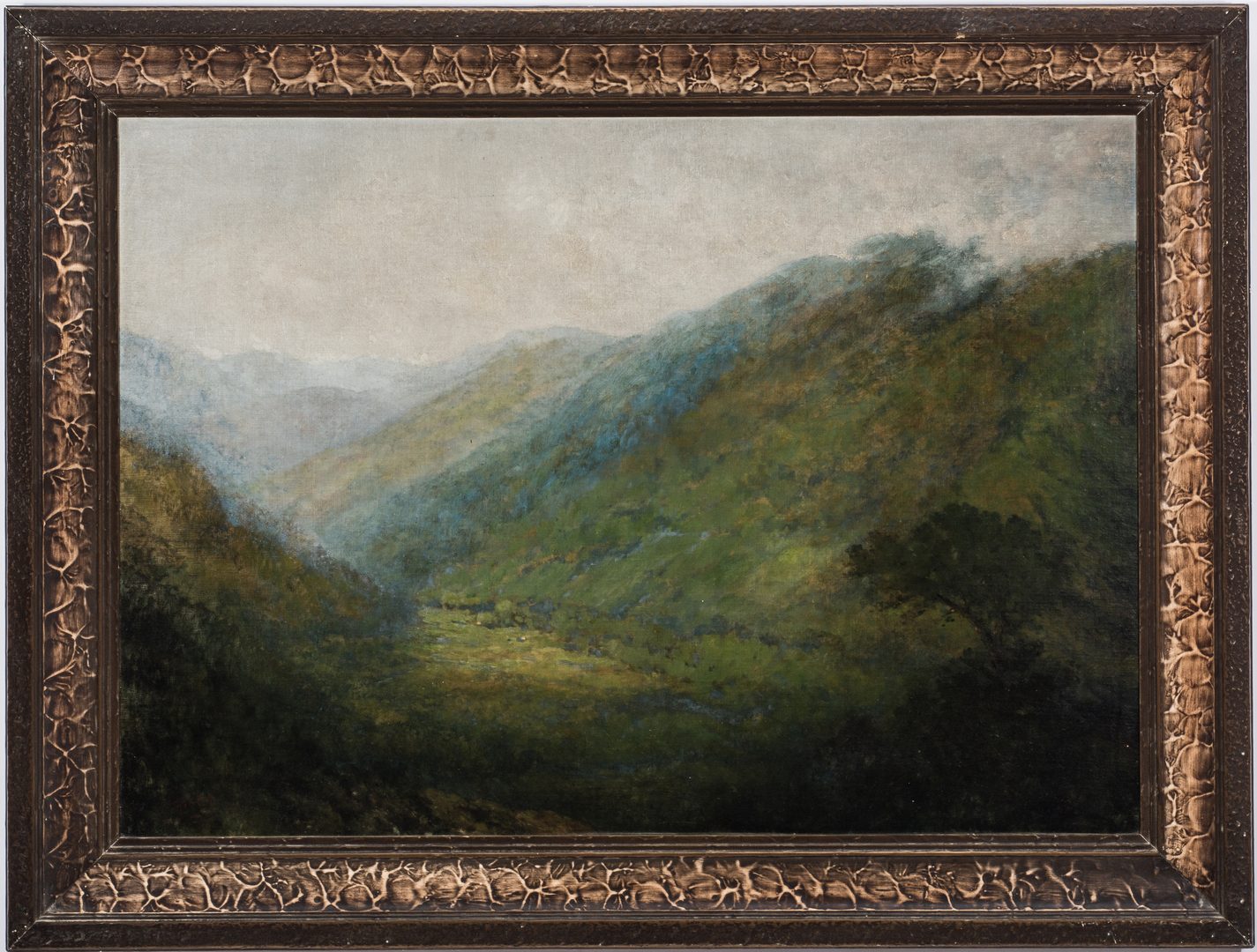 Lot 97: Large Charles Krutch Oil on Board Mountain Landscape
