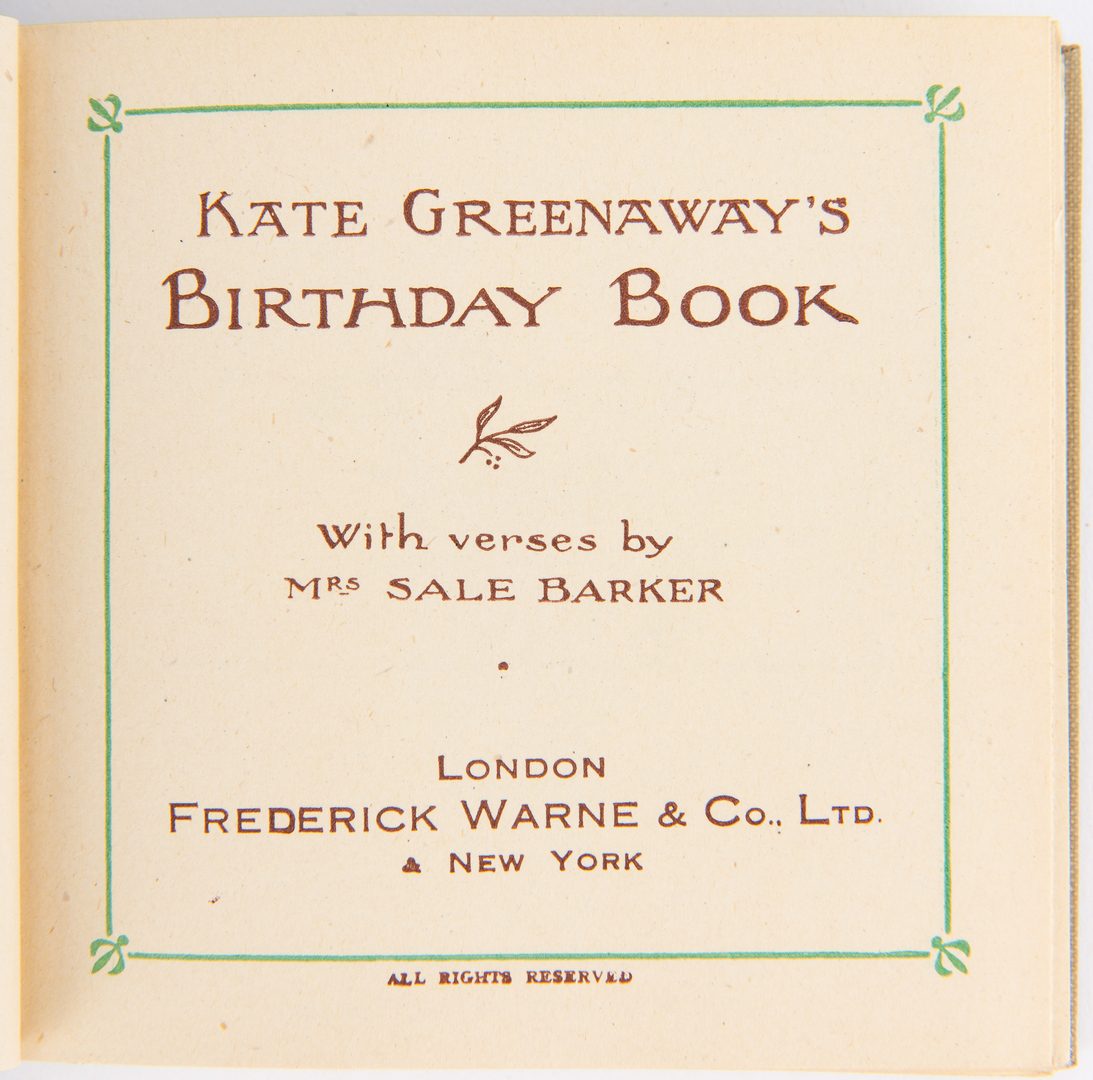Lot 113: 4 Kate Greenaway Items, inc. Watercolor, Books