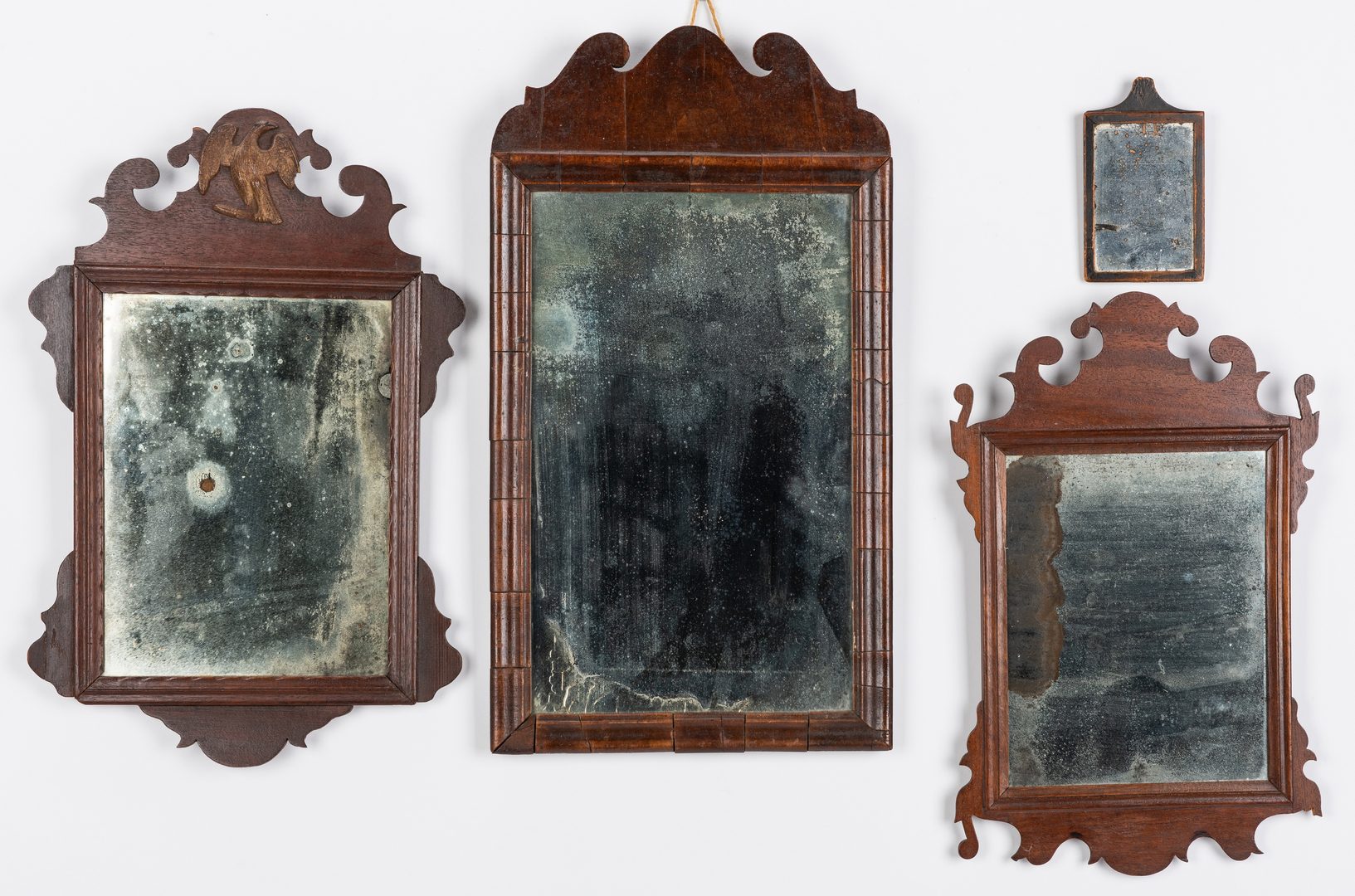 Lot 119: 4 Early Mirrors, Chippendale and Queen Anne