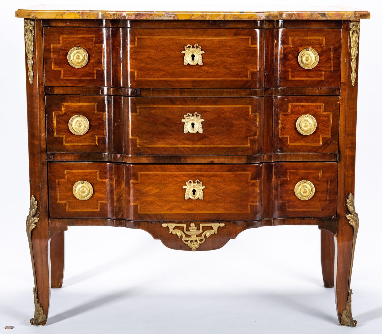 Lot 133: Louis XV Style Parquetry Commode