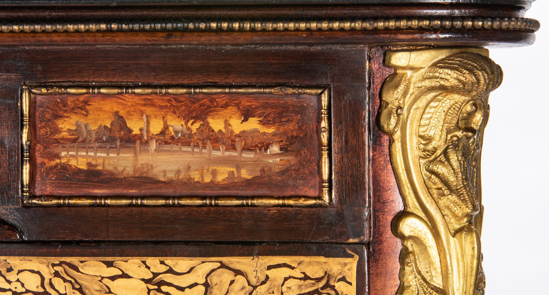 Lot 135: French Vitrine w/ Painted Scenes