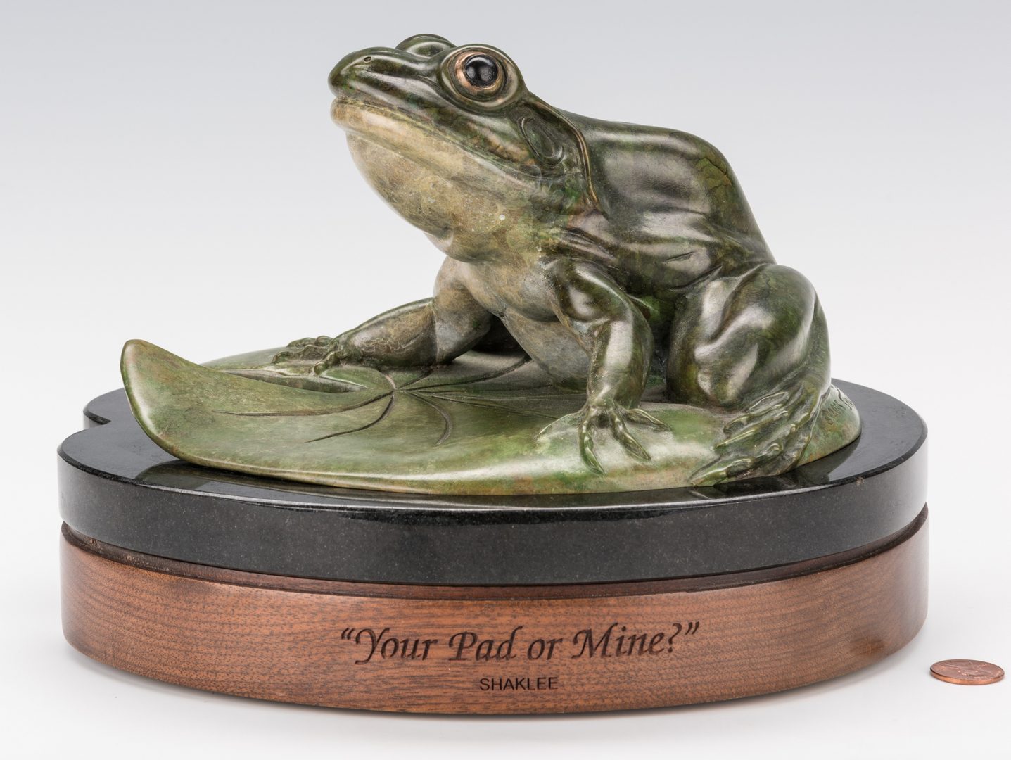 Lot 139: Kim Shaklee Bronze Frog Sculpture